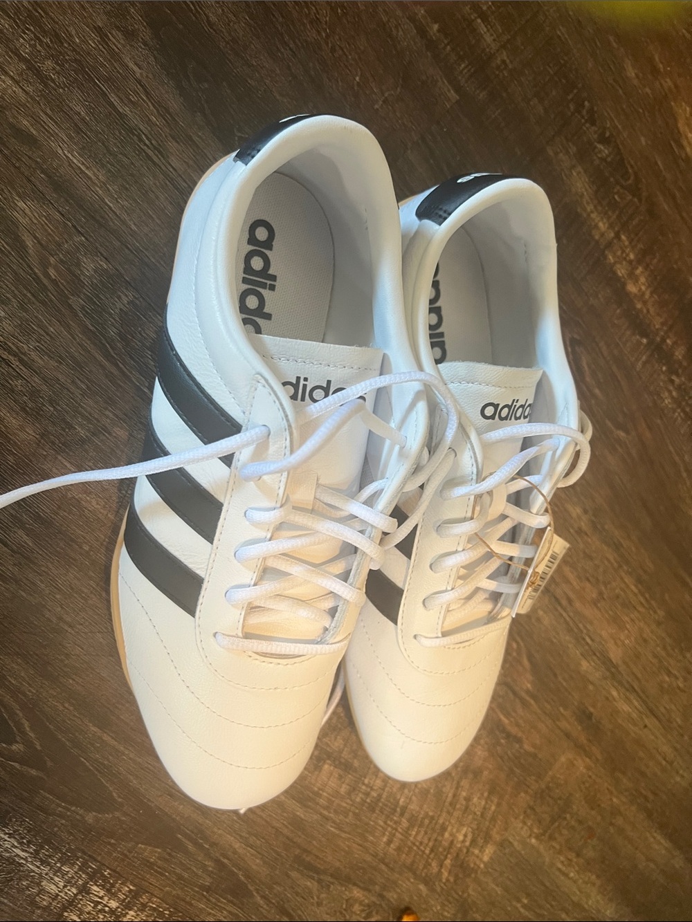 adidas White and Black Samba-Inspired Indoor Sneaker - Picture 6 of 6